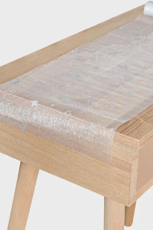 Chemin de table 'Wonderland' blanc et argenté Certifié